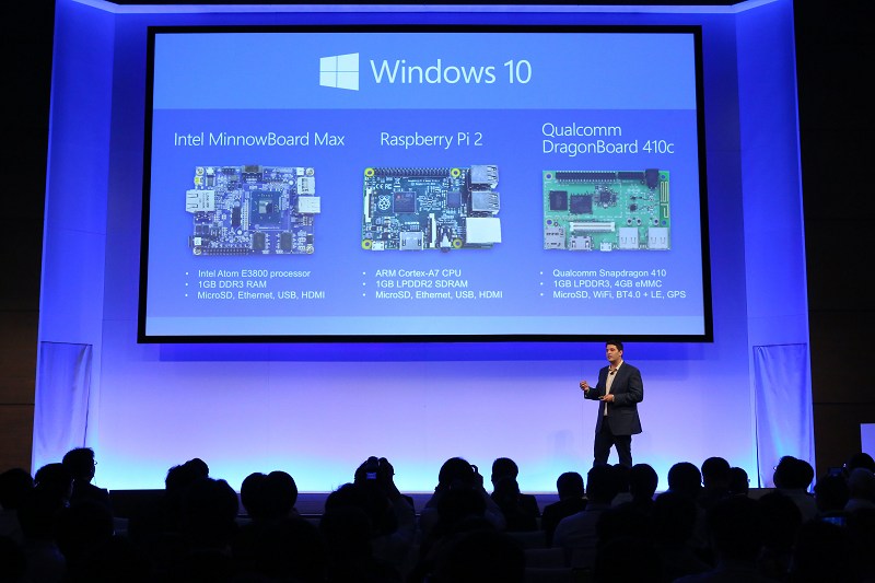 微軟宣布Windows 10廣泛支援開放硬體架構，Raspberry Pi正好是其中之一，這也表示了微軟對於開放硬體有極高的企圖心。（Source：微軟）