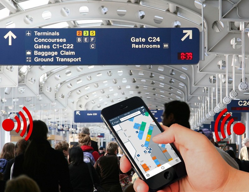 舊金山機場日前委託奧地利Indoor.rs公司在機場內部建了約300個Beacon裝置，為盲人設計了一套導航系統。
