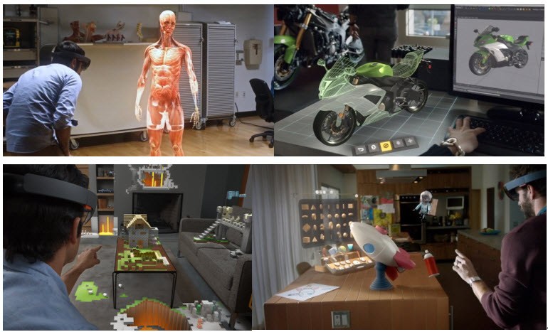 微軟在開發者大會上展示了HoloLens，可應用在醫療、建築、機器人控制等領域上。