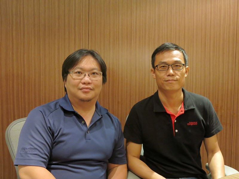 左為明導國際軟體架構師劉家榮；右為明導國際嵌入式系統大中華暨南亞區區域經理徐志亮（攝影：姚嘉洋）