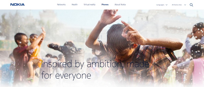 Nokia官方網站中的「Phone」已交由HMD經營。（Source：Nokia官網）