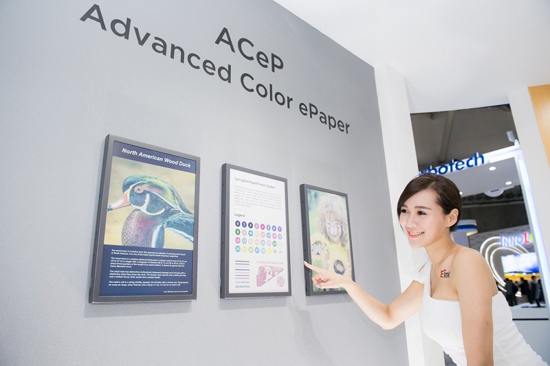 先進式彩色電子紙顯示器（Advanced Color ePaper；ACeP）是元太的新武器，是一種高品質的全反射式的彩色電子紙顯示器。