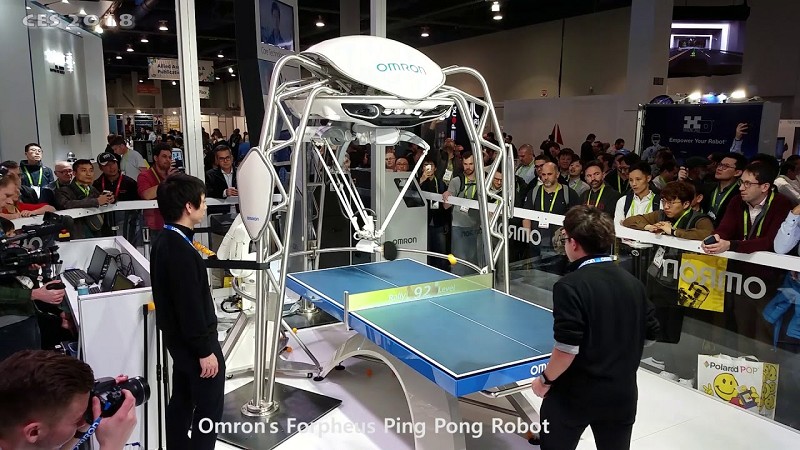 OMRON展示用於桌球陪練的機器人（Source: Joseph Swallia）