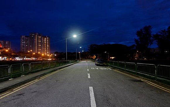 新加坡LED路燈試辦點 (source: Land Transport Authority)