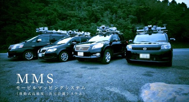 利用移動測繪專用車來完成地貌資料蒐集（source：AISAN TECHNOLOGY）