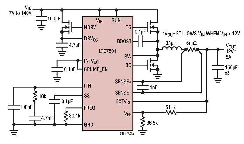 LTC7801 高壓降壓 DC/DC 控制器