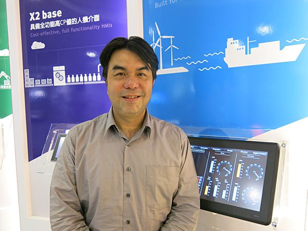 北爾電子市場開發經理何輔仁表示，HMI必須與資料中心緊密連結，讓後端IT系統可查看、分析資訊。(攝影／王明德)