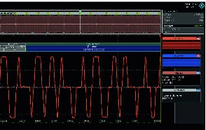 差動100BASE-Tx訊號。 3個電平和過渡處陡峭的邊緣清晰可見。(source：羅德史瓦茲)