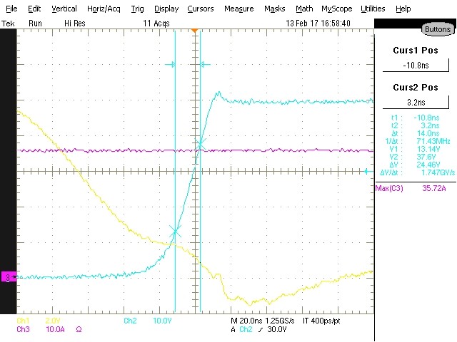 STL285N4F7AG的dv/dt 測量值