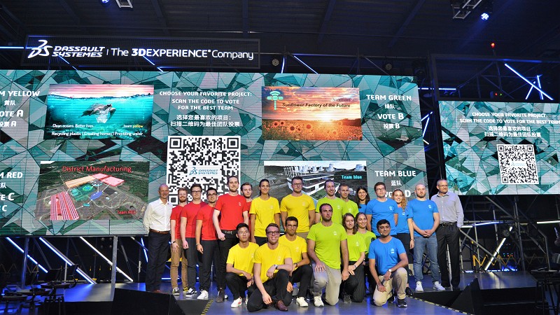 達梭藉舉行20名大學生共同參與的「永續黑客松（Hackathon）挑戰賽」，思考未來製造業形式，也為產業培育未來勞動力。（攝影／陳念舜）