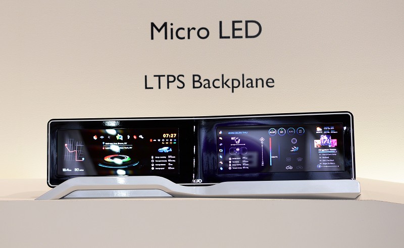 Micro LED將可能改變顯示市場的版圖，台廠勢必要掌握。圖為友達的Micor LED車用顯示展示。（攝影／籃貫銘）