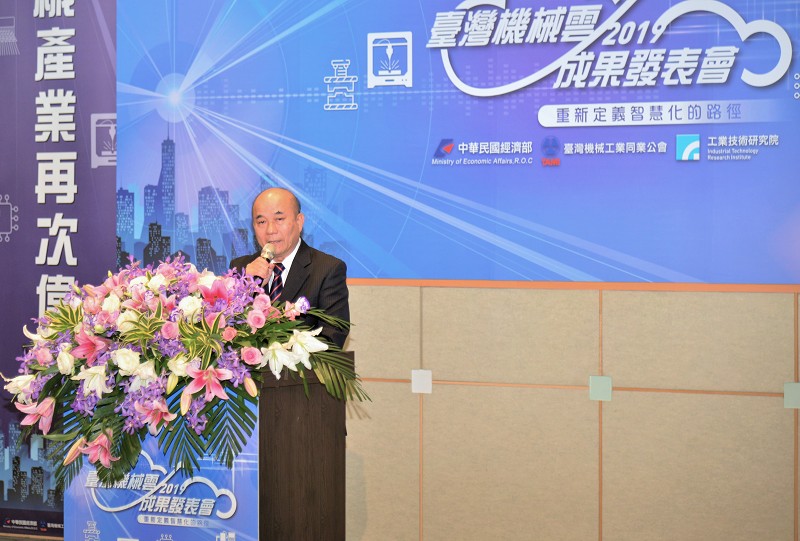 機械公會理事長柯拔希指出，機械雲宛如智慧手機的Appstore，將促進產官學研有更多合作機會，使台灣機械業可望再次偉大！（攝影／陳念舜）