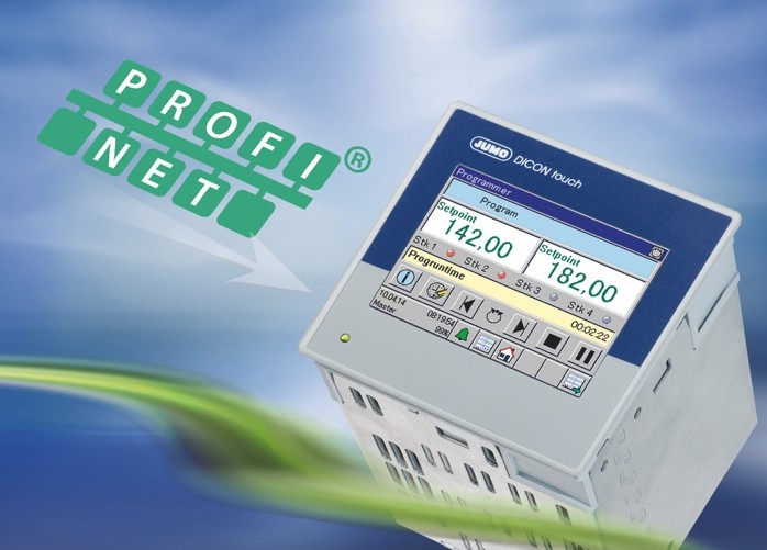 DICON touch 雙通道流程與程式控制器－首款配備PROFINET介面的JUMO產品