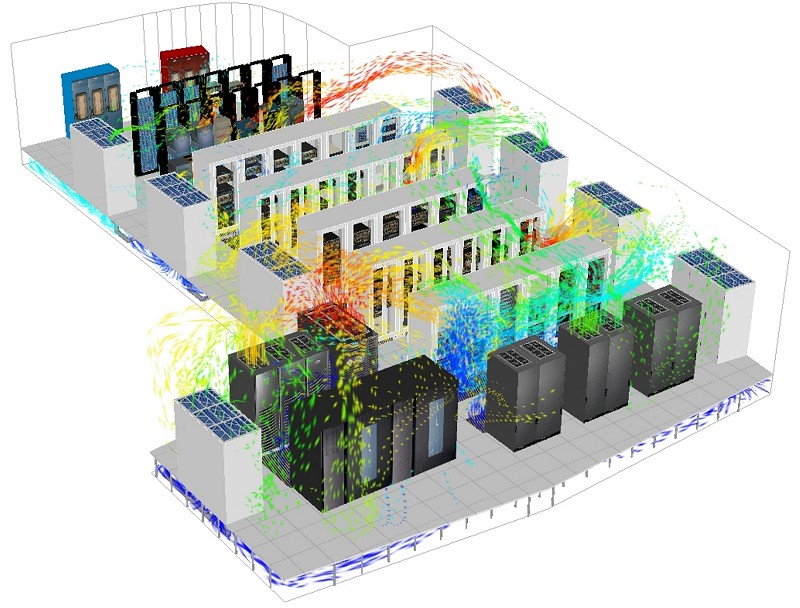 資料中心的散熱與空調設計，對於節能效果至關重要。（source：Future Facilities）