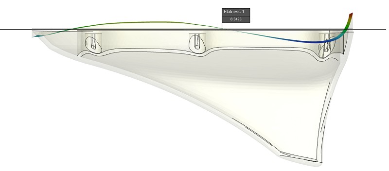 搭配Moldex3D變形功能放大平坦度變形倍率