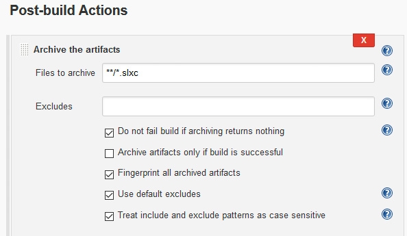配置Jenkins建置後動作（post-build actions），在建置完成之後，將所有Simulink快取檔從Jenkins工作區域歸檔到建置歸檔區域。