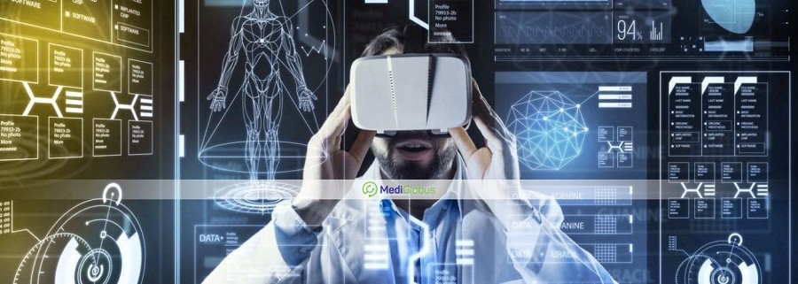 除了防疫科技，5G、AI、XR等數位科技正帶動從醫療到日常生活的數位健康應用陸續在健康照護領域進展，同時助長遠距醫療、非接觸式應用快速發展。（source：MediGlobus）