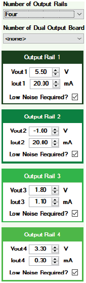 SCP Configurator的電源軌要求部分