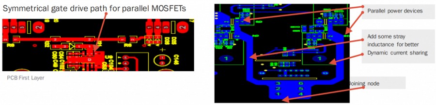 並聯MOSFET設計的PCB佈局範例