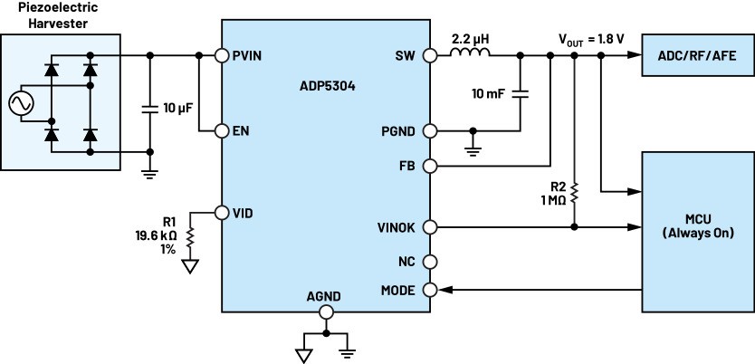 ADP5304壓電電源應用電路