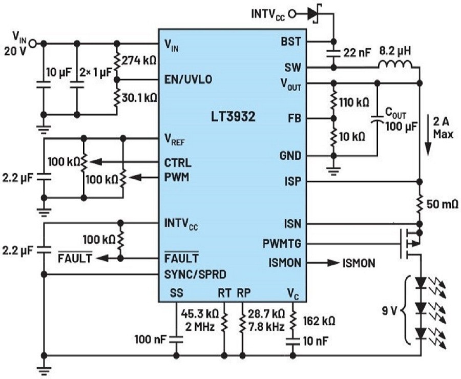 降壓轉換器示例：LT3932