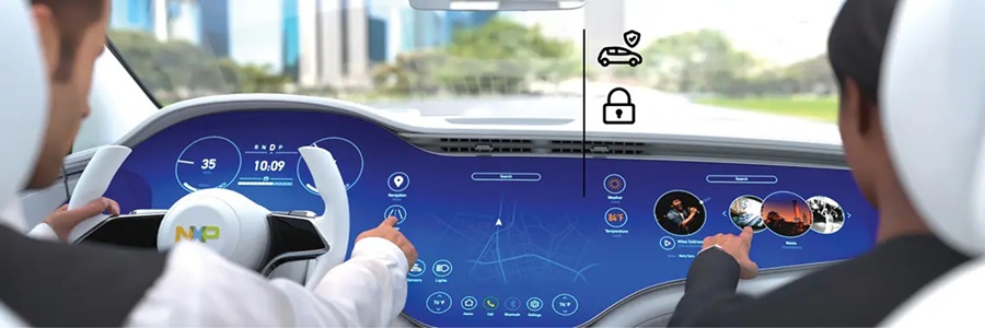 汽車內部的多顯示器HMI環境支援數位語音助手、儀表板、娛樂中控系統、雲端連接、先進安全功能和車載資訊服務等功能。