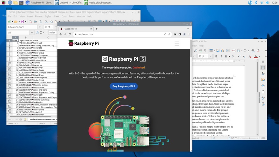 典型Raspberry Pi OS作業系統的圖形化使用者介面（圖片來源：樹莓派官網）
